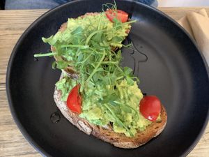 Avocado on toast  at Cascara in Bath
