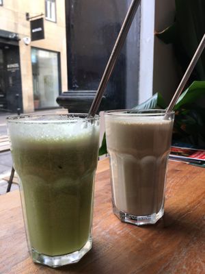 Green juice or mylkshake   at Cascara in Bath