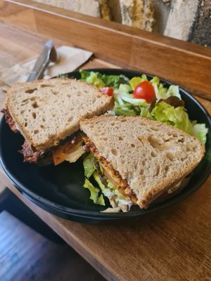 Tempeh sandwich at Cascara in Bath
