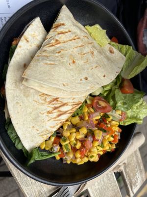 Tempeh quesadilla  at Cascara in Bath