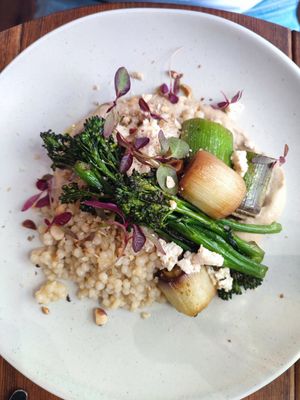 Giant couscous with cauliflower and hazelnut cream at Cascara in Bath
