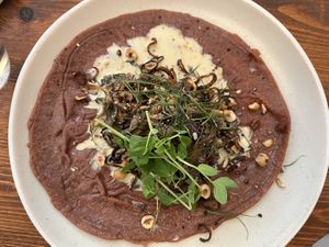 Beetroot pancake   at Cascara in Bath