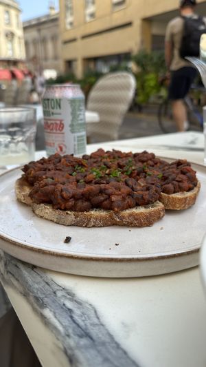 Chili Beans on toast  at Cascara in Bath