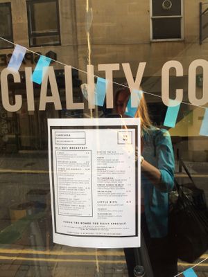 menu at Cascara in Bath