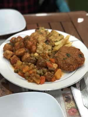 Different vegan Turkish food plate at Vegan Istanbul in Istanbul