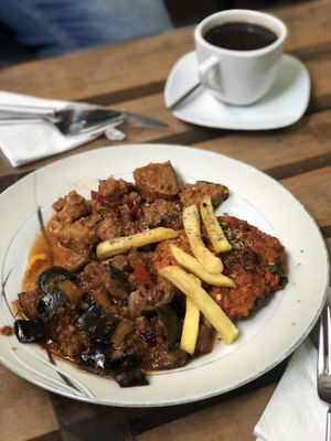 Mix vegan Turkish food plate at Vegan Istanbul in Istanbul