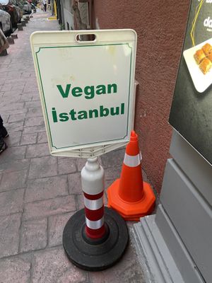 Outside sign at Vegan Istanbul in Istanbul