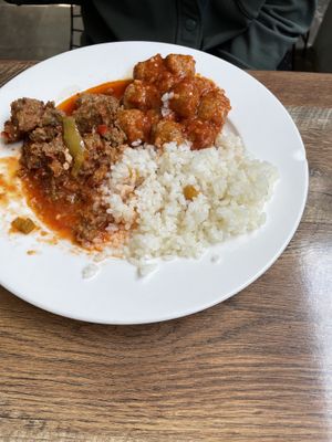 seitan pieces were a bit oily but otherwise good   at Vegan Istanbul in Istanbul