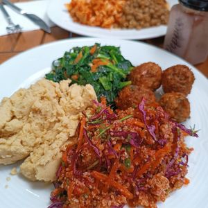 Taboule, hummus, falafel, spinach... at Vegan Istanbul in Istanbul