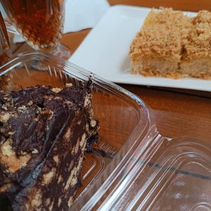 Mosaic cake and hazelnut baklava at Vegan Istanbul in Istanbul