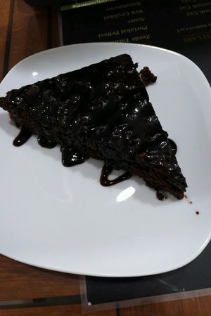 Chocolate brownie with nuts  at Vegan Istanbul in Istanbul