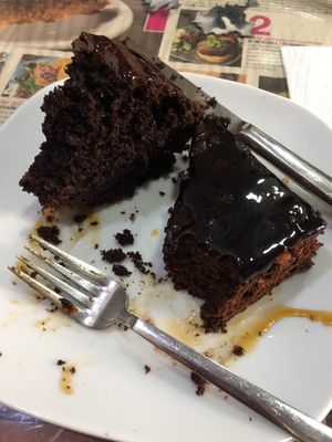 Choc cake and brownie  at Vegan Istanbul in Istanbul