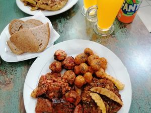 Mock meats (30 TL for the plate) at Vegan Istanbul in Istanbul