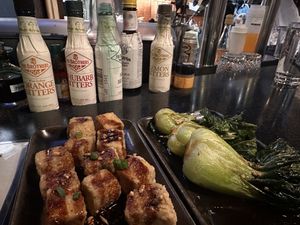 Tofu entree and app  at Bonifacio in Columbus