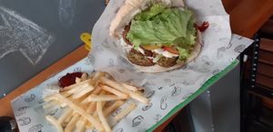 Veggie option falafel in pita combo at Gotcha in Ho Chi Minh City