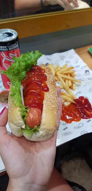 Hotdog and chips combo! at Gotcha in Ho Chi Minh City