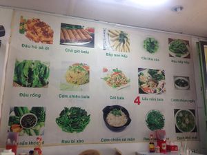 picture menu, each item 20,000 VND at Ba La Mat in Ho Chi Minh City