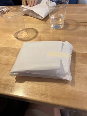 My sandwich before I unwrapped it   at Harvest Moon in Brewer