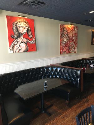 Dining area at Tongue in Cheek in St Paul