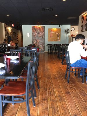 Dining area at Tongue in Cheek in St Paul