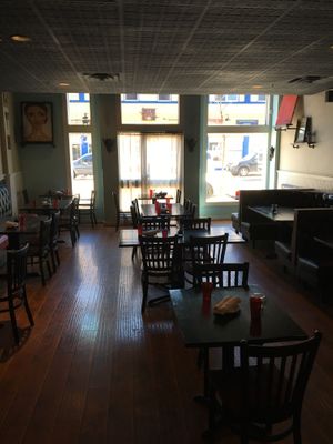 Dining area at Tongue in Cheek in St Paul