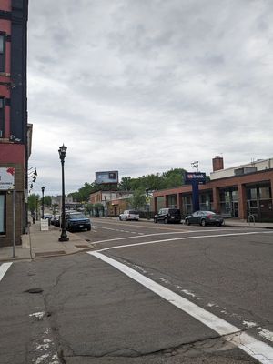 The surrounding neighborhood; run down but not dangerous at Tongue in Cheek in St Paul