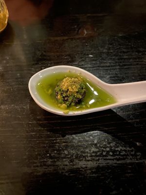 Blueberry bite sized ‘teaser’ made vegan - amazing at Tongue in Cheek in St Paul