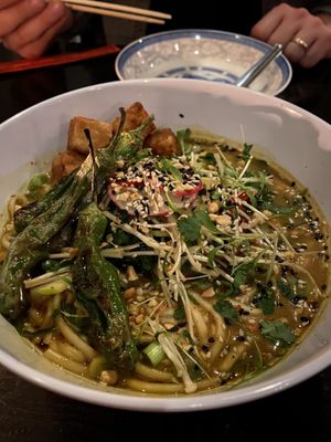Curry udon made vegan - very flavorful, spicy and delicious  at Tongue in Cheek in St Paul