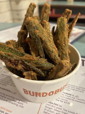 Okra fries. The best bad boys going   at Bundobust in Manchester