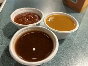 Trio of sauces   at Bundobust in Manchester