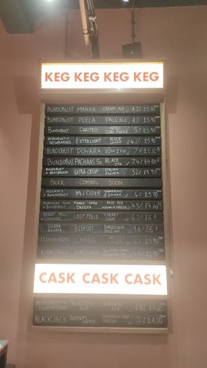 Beer menu, clearly marking vegan options. at Bundobust in Manchester