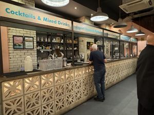 The bar  at Bundobust in Manchester