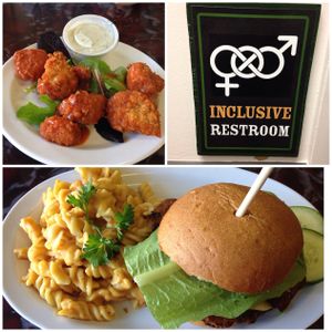 Cauliflower wings, bacon cheeseburgers and an inclusive atmosphere! 10/10 at Sanctuary Vegan Cafe in Knoxville