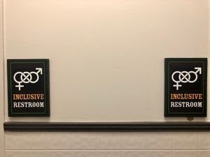 Bathroom sign! Yay! at Sanctuary Vegan Cafe in Knoxville