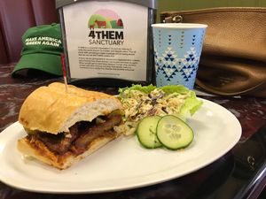 Chicken Fried Seitan sandwich.   Ask for the “hot chicken” style.   It is good! at Sanctuary Vegan Cafe in Knoxville