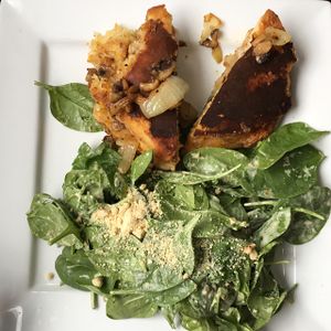 grilled cheeze w/side salad at Vegano in Montreal