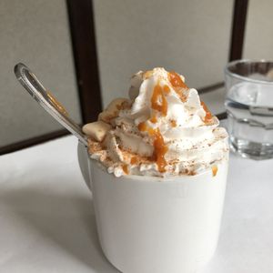 Pumpkin spice latte at Vegano in Montreal