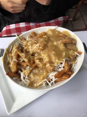 Putin, so so good but very filling. Main dish! Don't order more than one thing. at Vegano in Montreal