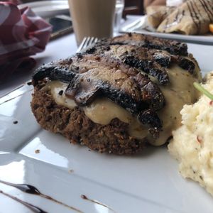 Hamburger steak Vegano at Vegano in Montreal