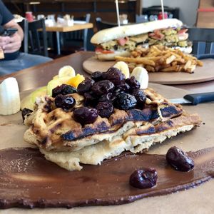 Gaufres aux cerises at Vegano in Montreal