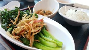 crispy kailan set lunch at Touch Veggie Delight in Penang