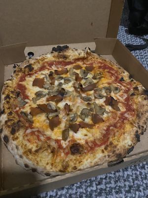 Vegan Ham and Mushroom Pizza with Truffle Oil!   at Stoned Pizza in Dublin