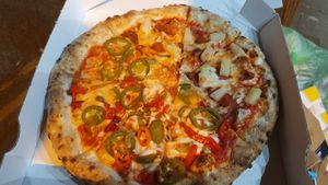 1/2 Spicy AF, 1/2 Hawaiian at Stoned Pizza in Dublin