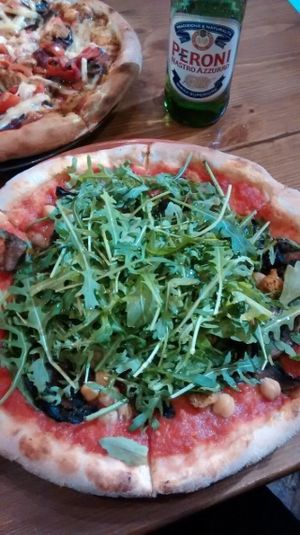 Pizza with chickpeas, OMG!!!! at Stoned Pizza in Dublin