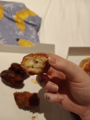 Inside of spicy wing at Stoned Pizza in Dublin