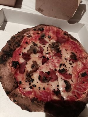 Ham & mushroom pizza at Stoned Pizza in Dublin