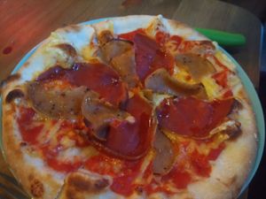 Vegan meat lovers pizza at Stoned Pizza in Dublin
