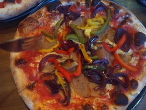 Vegetarian pizza at Stoned Pizza in Dublin