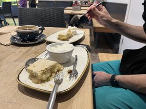 Spiced apple pie & ice cream  at The Apple Pie in Ambleside