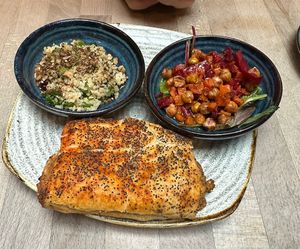 Lebanese roll and salad   at The Apple Pie in Ambleside